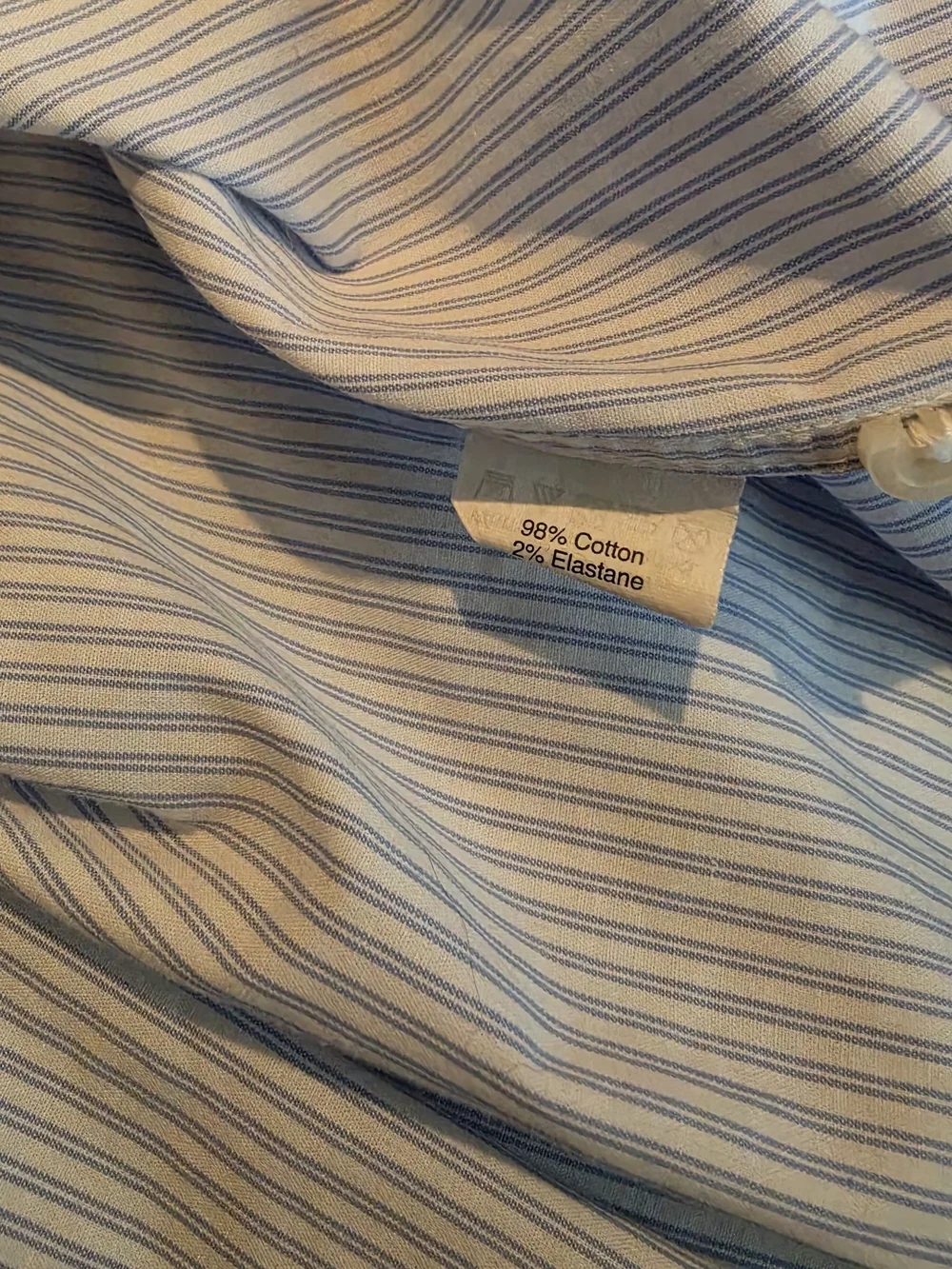 J. Crew Men's Blue and White Micro-Stripe Dress Shirt